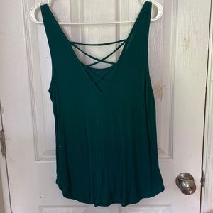 Criss cross Green soft tang top
